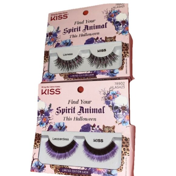 Halloween False Lashes 2 Pair Spirit Animal Lioness Leopardess Eyelashes - Picture 1 of 2